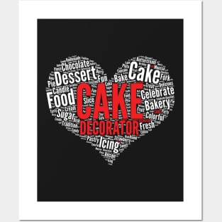 Cake Decorator Heart Baker Decorating Bakery Shop Owner product Posters and Art